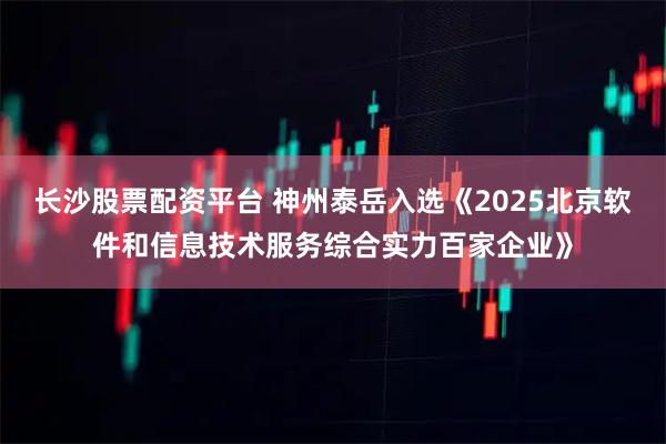 长沙股票配资平台 神州泰岳入选《2025北京软件和信息技术服务综合实力百家企业》