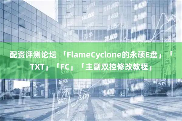 配资评测论坛 「FlameCyclone的永硕E盘」「TXT」「FC」「主副双控修改教程」